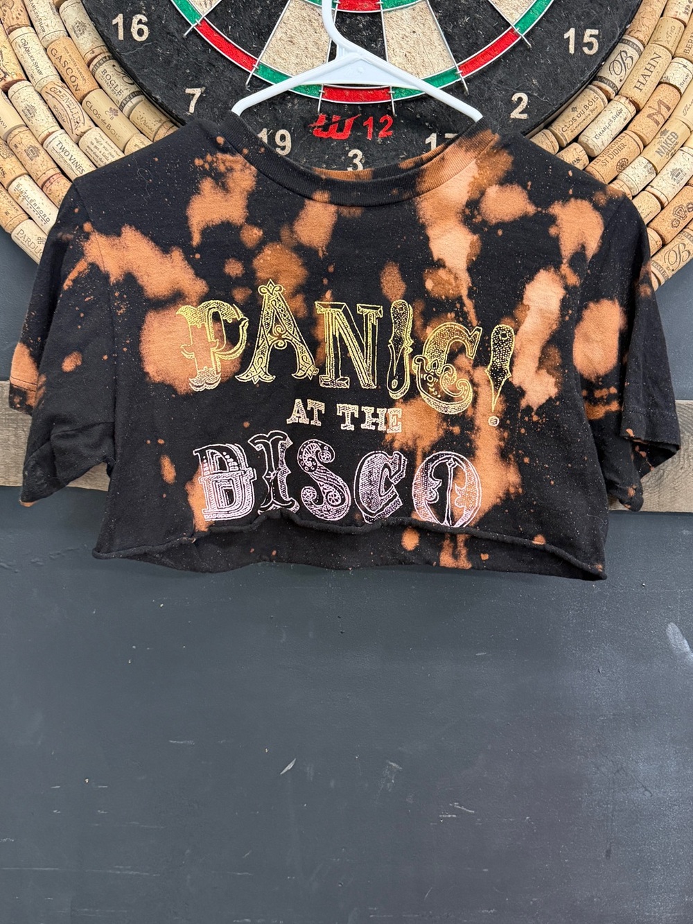 Tie-Dye Crop Tee - Black & Orange - Kids